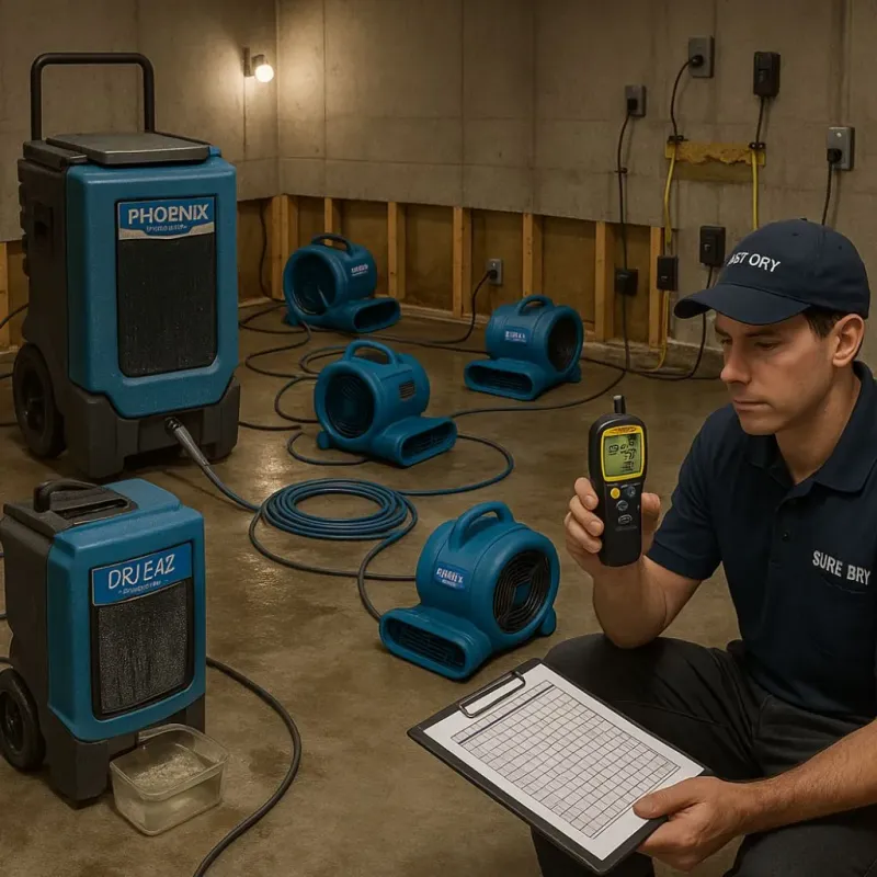 Structural Drying and Dehumidification process in Avondale, PA